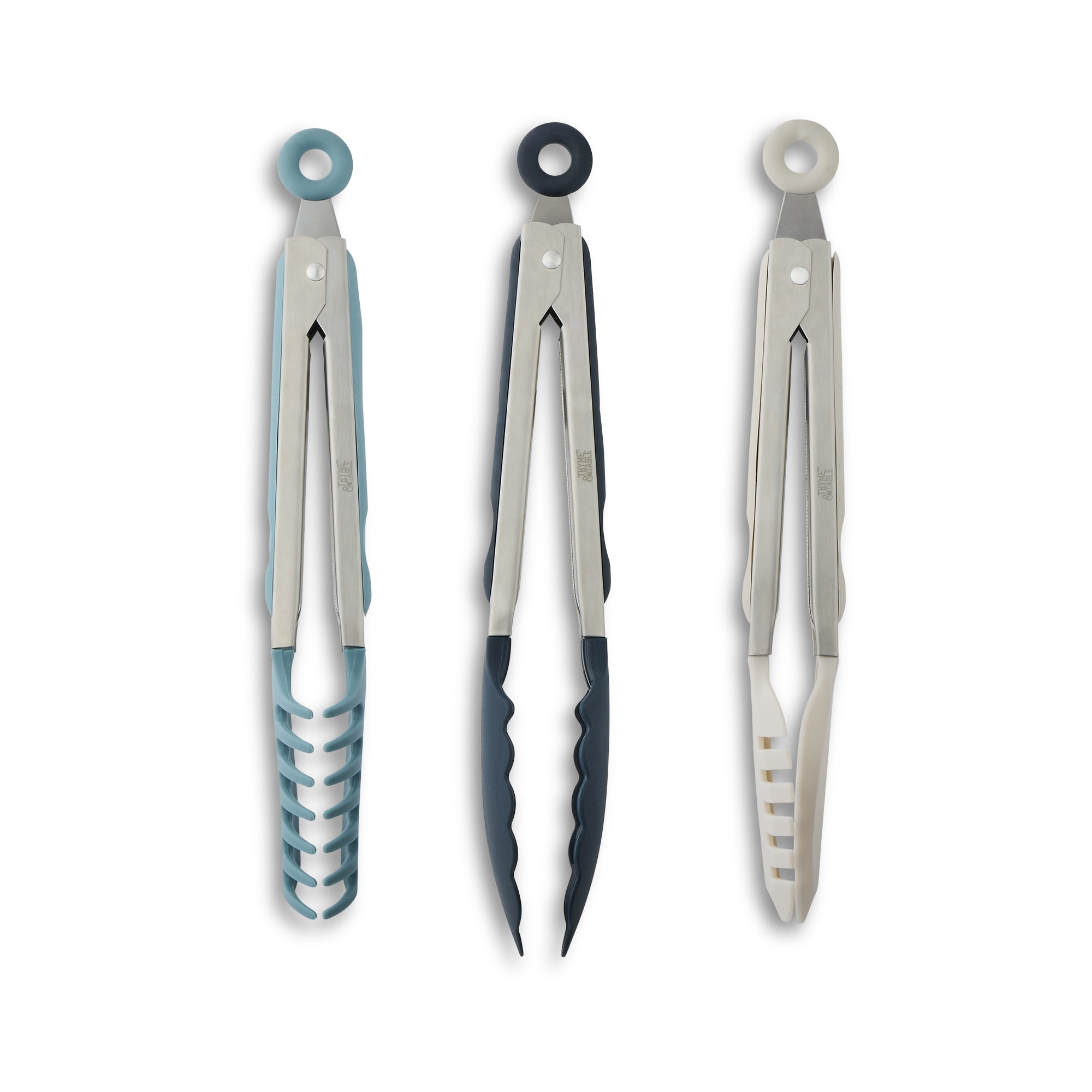 Thyme & Table 3Piece Locking Tong Set with NonScratch Tips