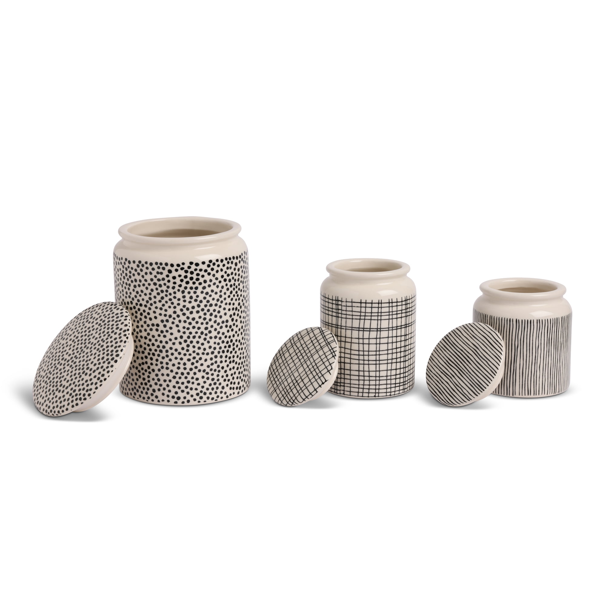 Thyme & Table 3-Piece Stoneware Food Storage Jar Set