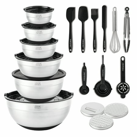 Thyme & Table, 32 Piece Stainless Steel Mixing Bowls and Food Prep Set