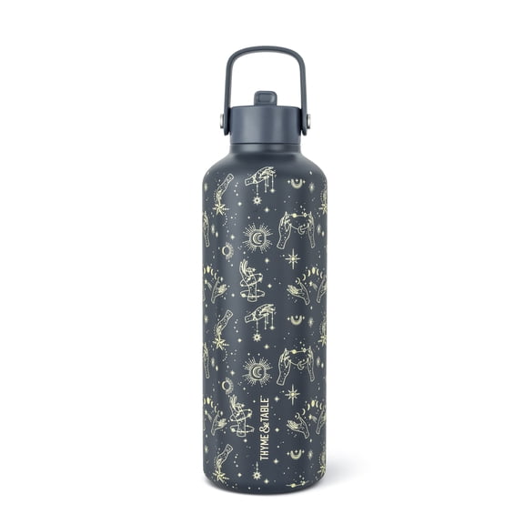 Thyme & Table 32 oz Stainless Steel Cleo Bottle, Straw, Astrology