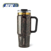 Thyme & Table 32oz Stainless Steel Luna Tumbler with Handle and Dual Straw Lid, Mocha Tortoise