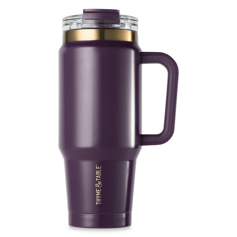 Thyme & Table 32oz Stainless Steel Tumbler with Handle Dual Straw