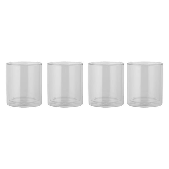 Thyme & Table 4-Pack 13oz Double Wall Drinking Glass Set, Clear