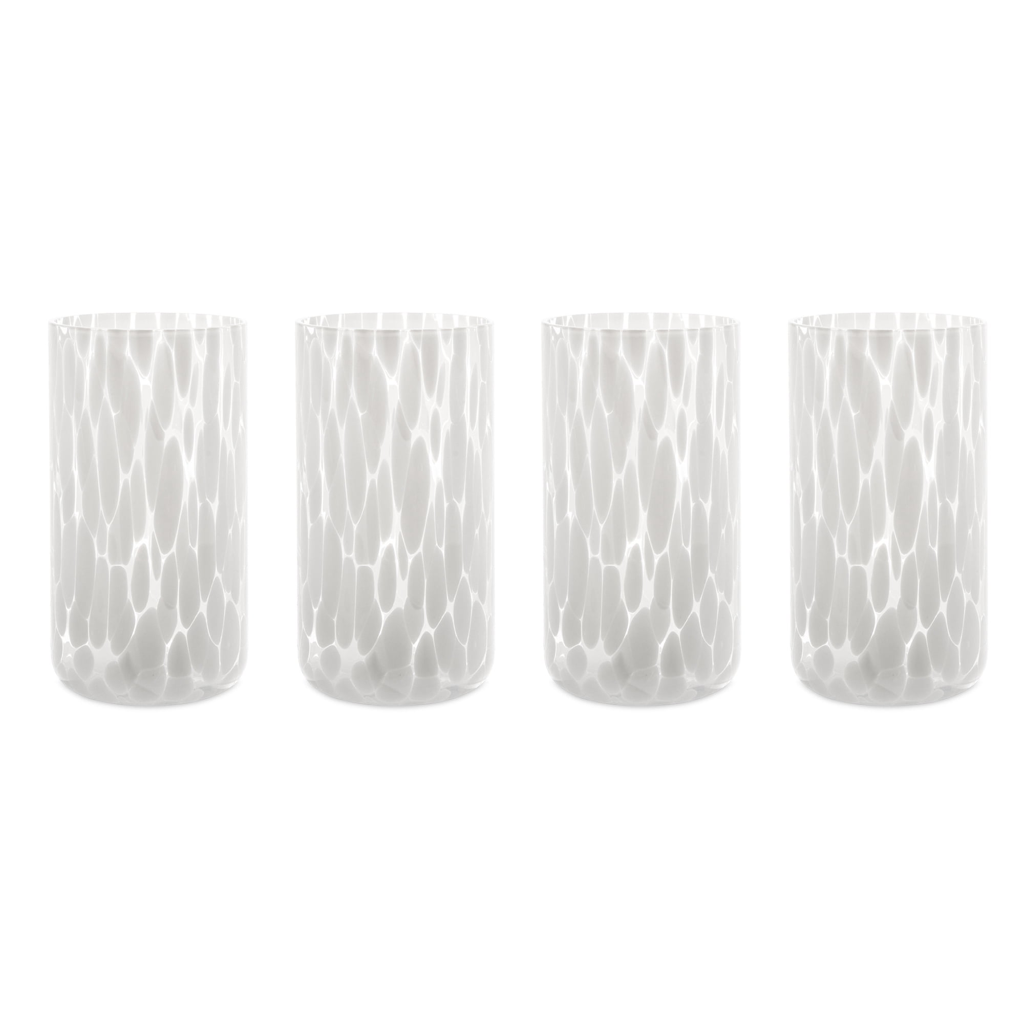 Thyme & Table 20 fl oz White Tortoise Drinking Glasses, Set of 4