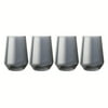 Thyme & Table 13.5 fl oz 4-Pack Angled Stemless Wine Glass Set, Smoke Finish