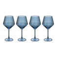 thumbnail image 1 of Thyme & Table 4-Pack Angled Wine Glass Set, Iridescent Blue, 1 of 4