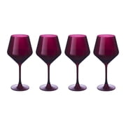Thyme & Table 4-Pack Angled Wine Glass Set, Purple