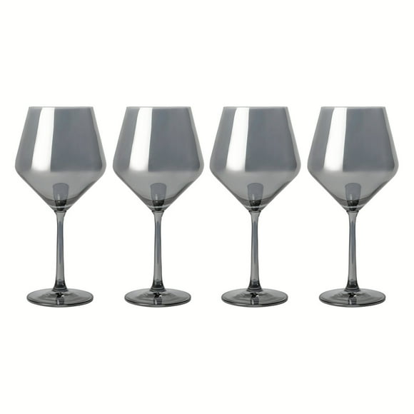 Thyme & Table 23 fl oz Smoke Iridescent Angled Wine Glasses, Set of 4