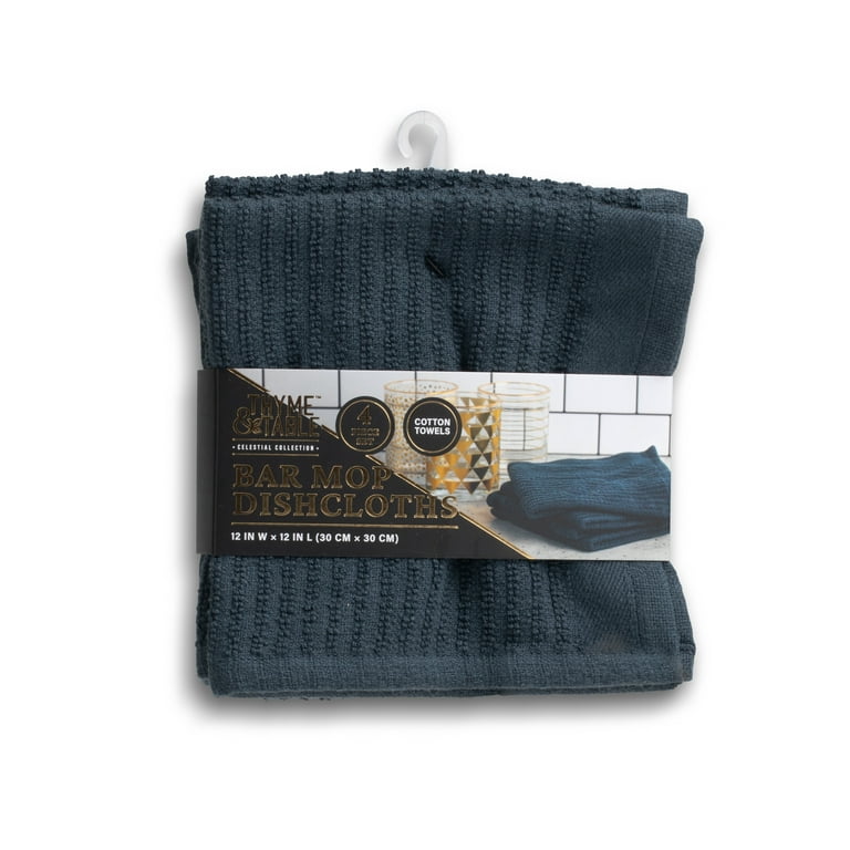 Thyme & Table 4-Pack Bar Mop Dish Cloth, Navy 