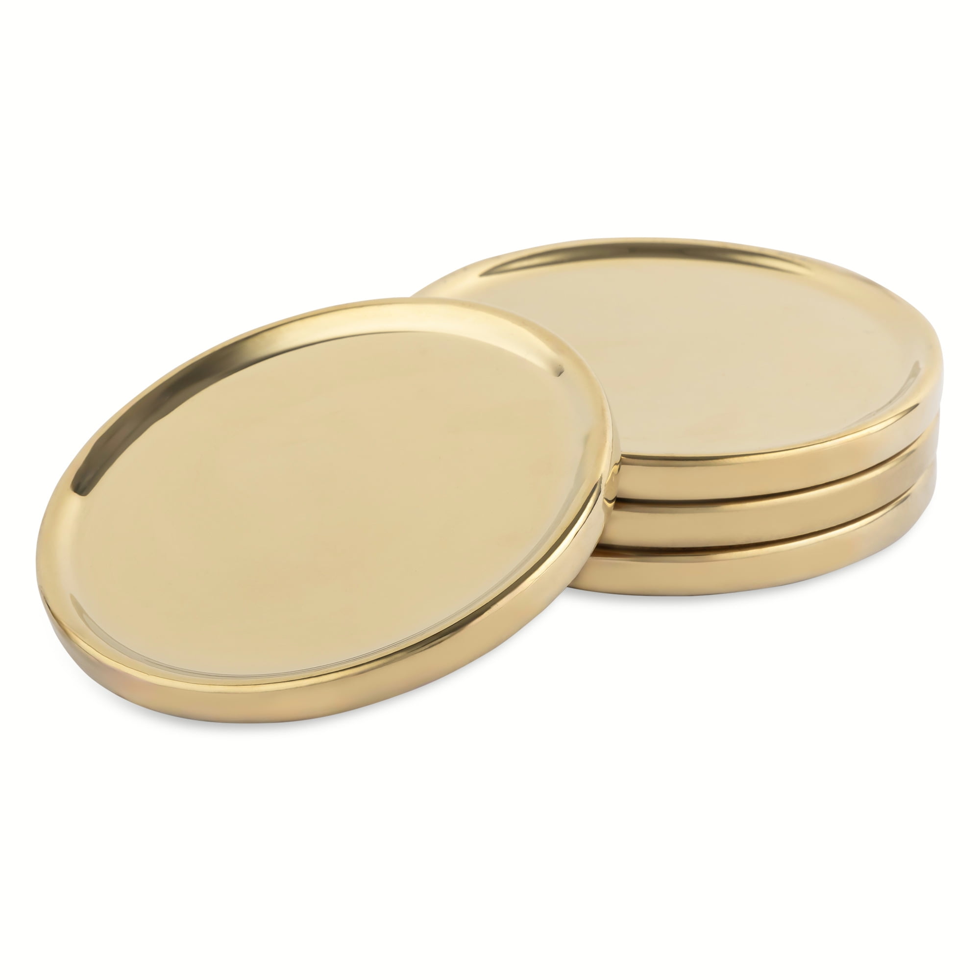 Thyme & Table Gold Ceramic Coaster Set, Set of 4 - Walmart.com