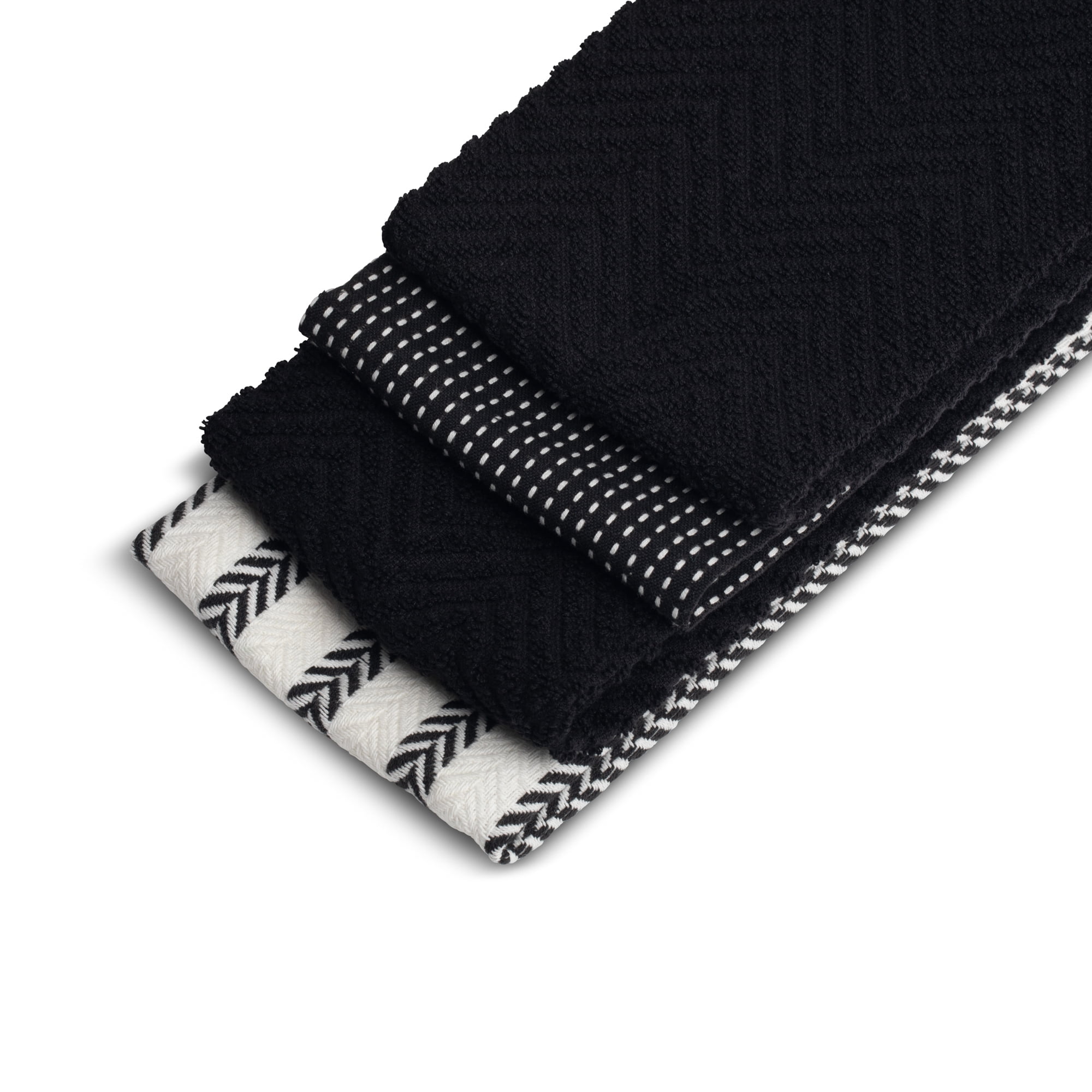 Thyme & Table Kitchen Towels, Black and White, 4 Pack Set - Walmart.com