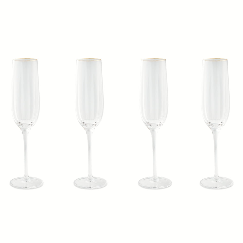Thyme & Table 4-Pack Scalloped Champagne Flute Glass Set