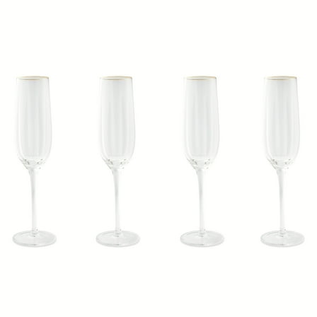 Thyme & Table 4-Pack Scalloped Champagne Flute Glass Set