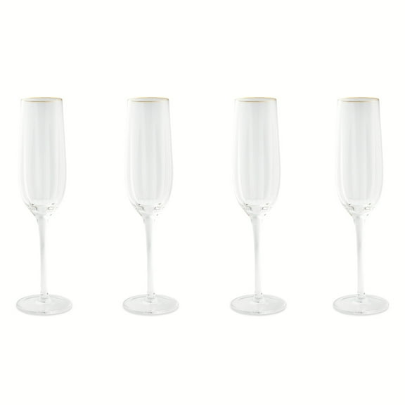 Thyme & Table 4-Pack Scalloped Champagne Flute Glass Set