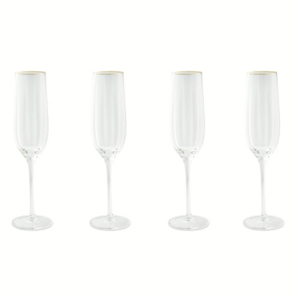 Thyme & Table 4-Pack Scalloped Champagne Flute Glass Set