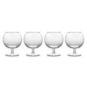 Thyme & Table 16 fl oz Sphere Bourbon Glasses with Gold Rim, Set of 4