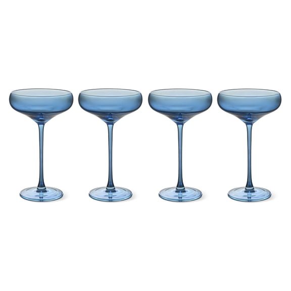Thyme & Table 4-Pack Sphere Coupe Glass Set, Iridescent Blue