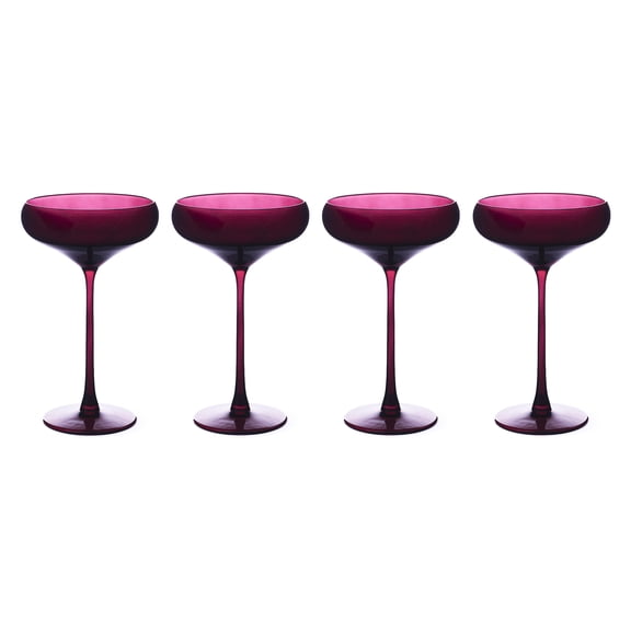 Thyme & Table 4-Pack Sphere Coupe Glass Set, Purple