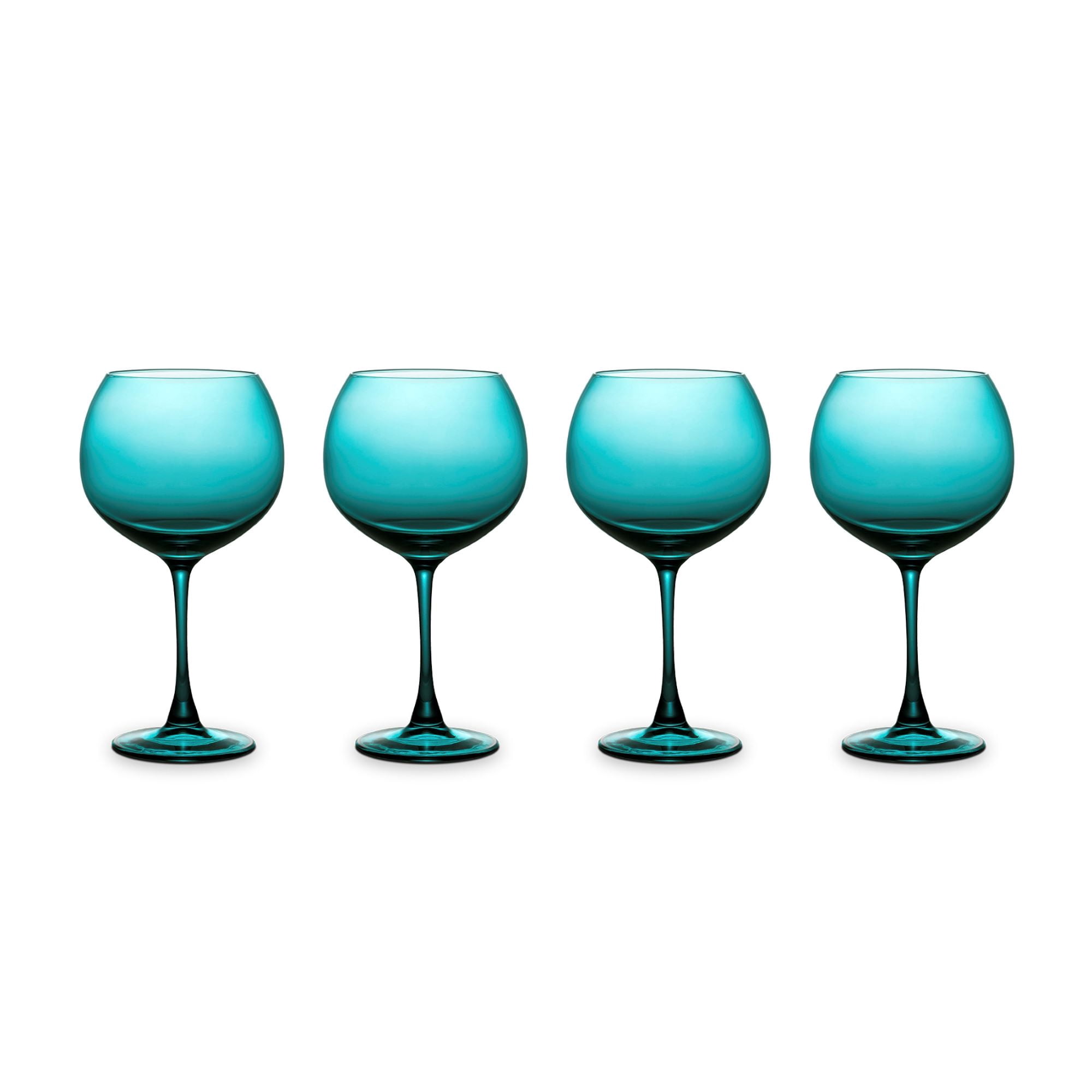 Thyme & Table 21 fl oz Emerald Green Sphere Stemmed Wine Glasses, Set of 4