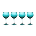 thumbnail image 1 of Thyme & Table 21 fl oz Emerald Green Sphere Stemmed Wine Glasses, Set of 4, 1 of 4