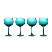 Thyme & Table 21 fl oz Emerald Green Sphere Stemmed Wine Glasses, Set of 4
