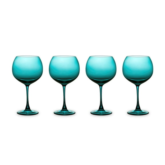 Thyme & Table 21 fl oz Emerald Green Sphere Stemmed Wine Glasses, Set of 4