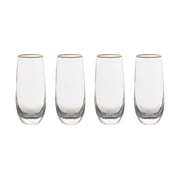 Thyme & Table 8 fl oz Stemless Flute Glass with Gold Rim, Set of 4