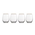 thumbnail image 1 of Thyme & Table 18 fl oz Stemless Wine Glasses with Gold Rim, Set of 4, 1 of 4