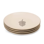 Thyme & Table Harvest Stoneware Dinner Plates, 4-Pack, Red Leaf, 10.3 in