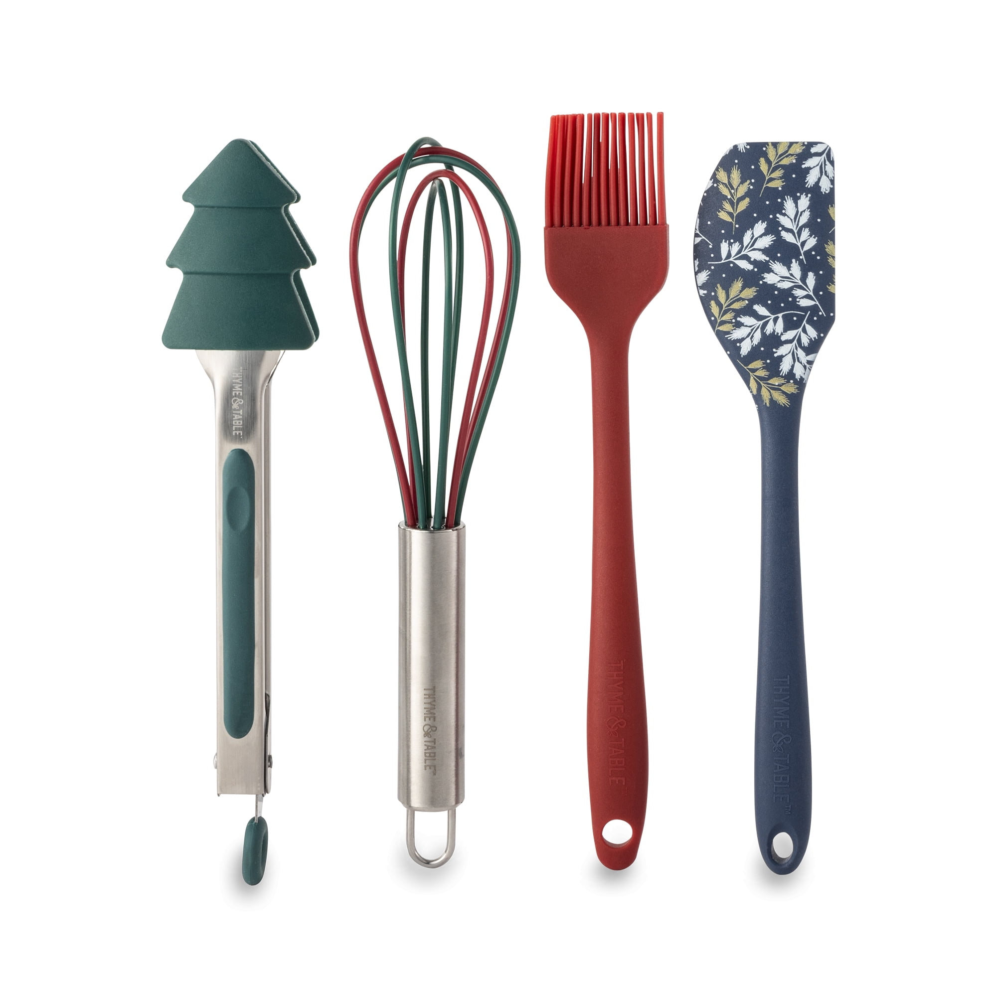 Thyme & Table 4-Piece Holiday Kitchen Utensil Set - Blue Holly ...