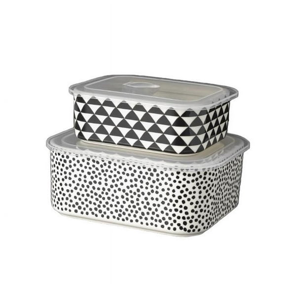 Thyme & Table 4-Piece Rectangle Ceramic Baking Dish & Lid Set - Dot