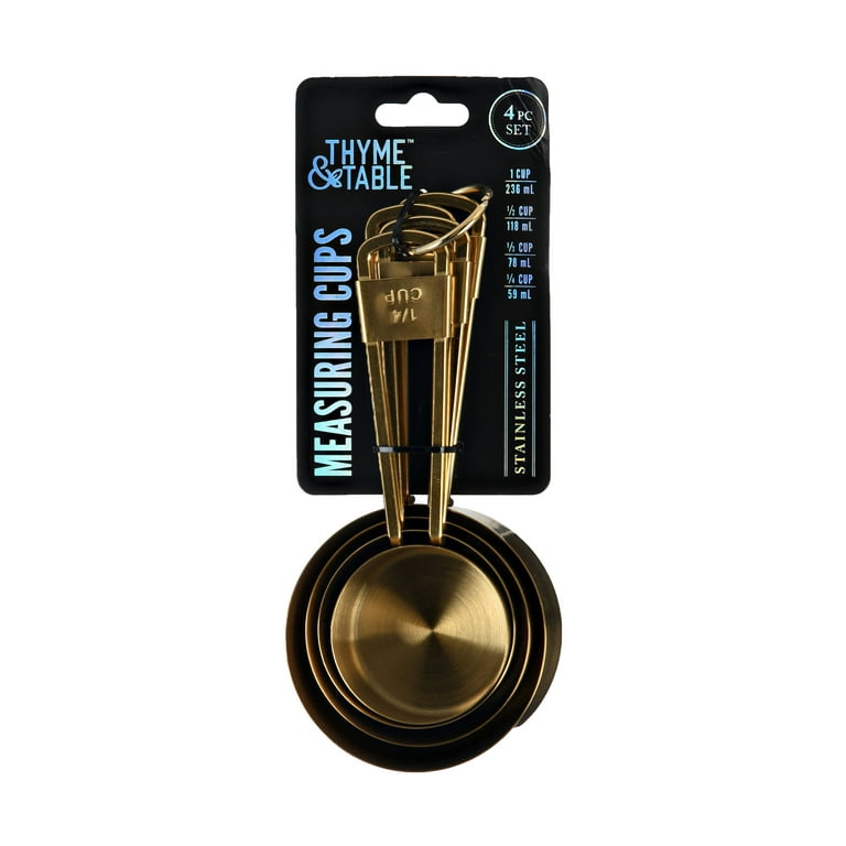 Gold Rim Stoneware Measuring Cup Set