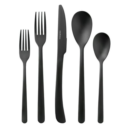 Thyme & Table Royal 40-Piece Black Stainless Steel Flatware Set, Service for 8