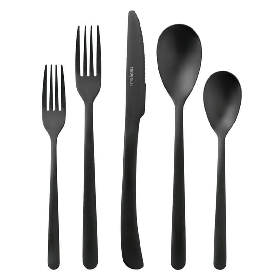 Thyme & Table Royal 40-Piece Black Stainless Steel Flatware Set, Service for 8