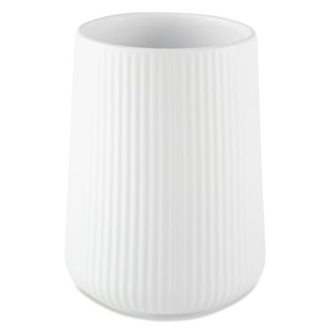 Thyme & Table 6.2" Ribbed Ceramic Kitchen Utensil Holder, White