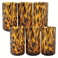 thumbnail interactive-video image 1 of Thyme & Table 20 fl oz Brown Tortoise Glasses, Set of 6, 1 of 5