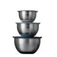 thumbnail interactive-video image 1 of Thyme & Table 6-Piece Nesting Mixing Bowl Set with Easy Grip Transparent Lids - Blue, 1 of 8