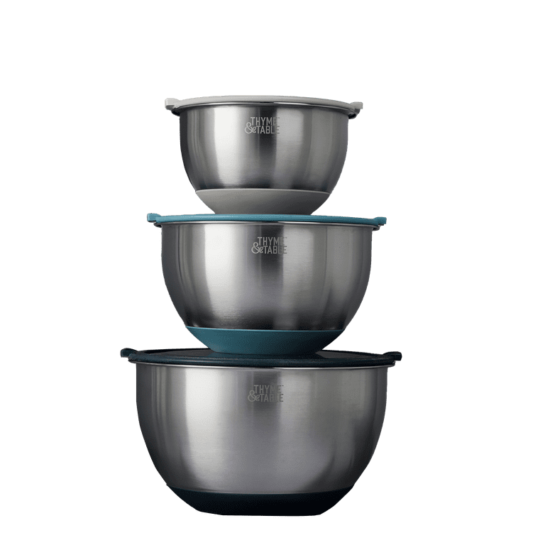 Thyme & Table 6-Piece Nesting Mixing Bowl Set with Easy Grip