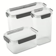 Thyme and Table 6-Piece Clear Ribbed Food Storage Container Set