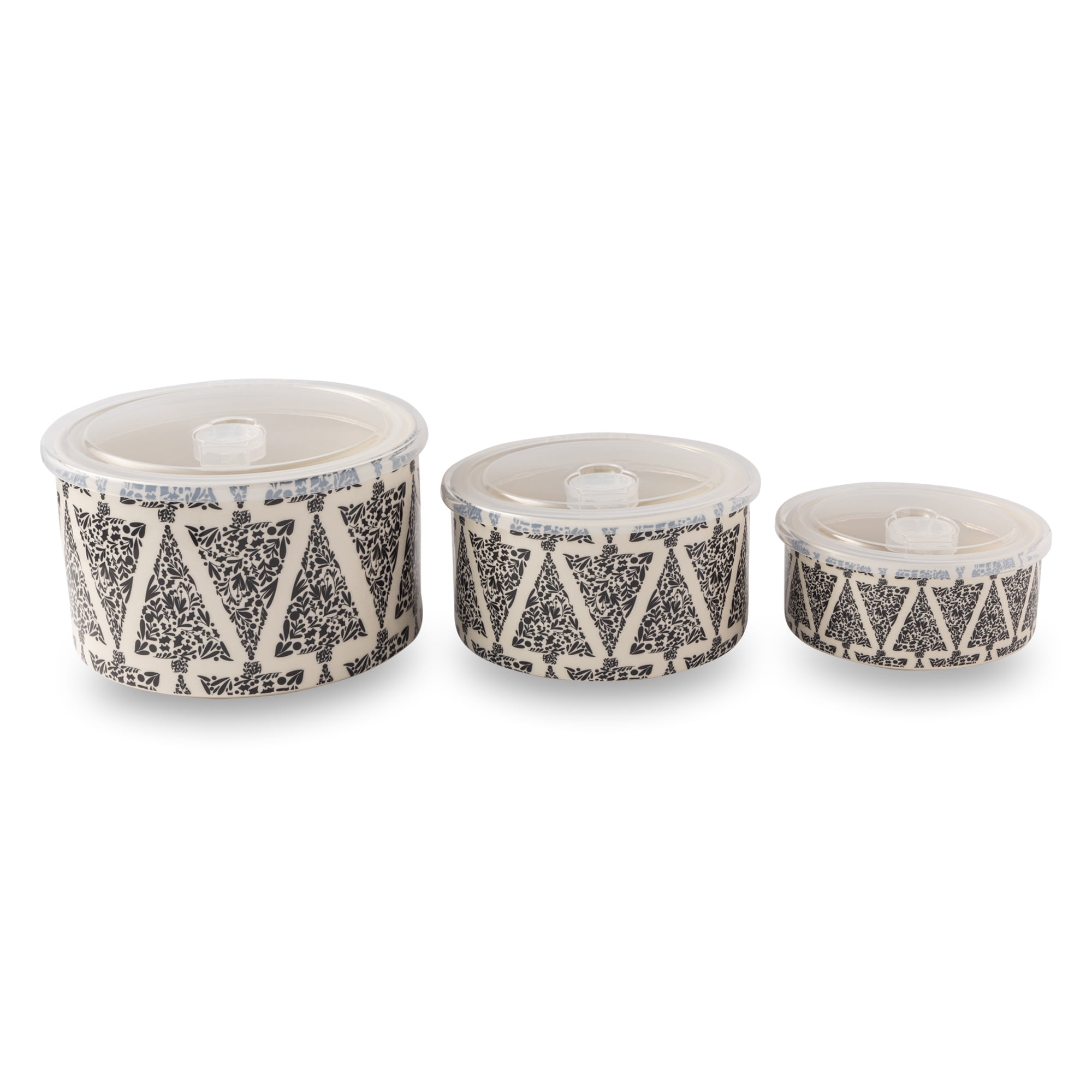 Thyme & Table 6-Piece Round Ceramic Baking Dish & Lid Set, Tree Pattern - Walmart.com