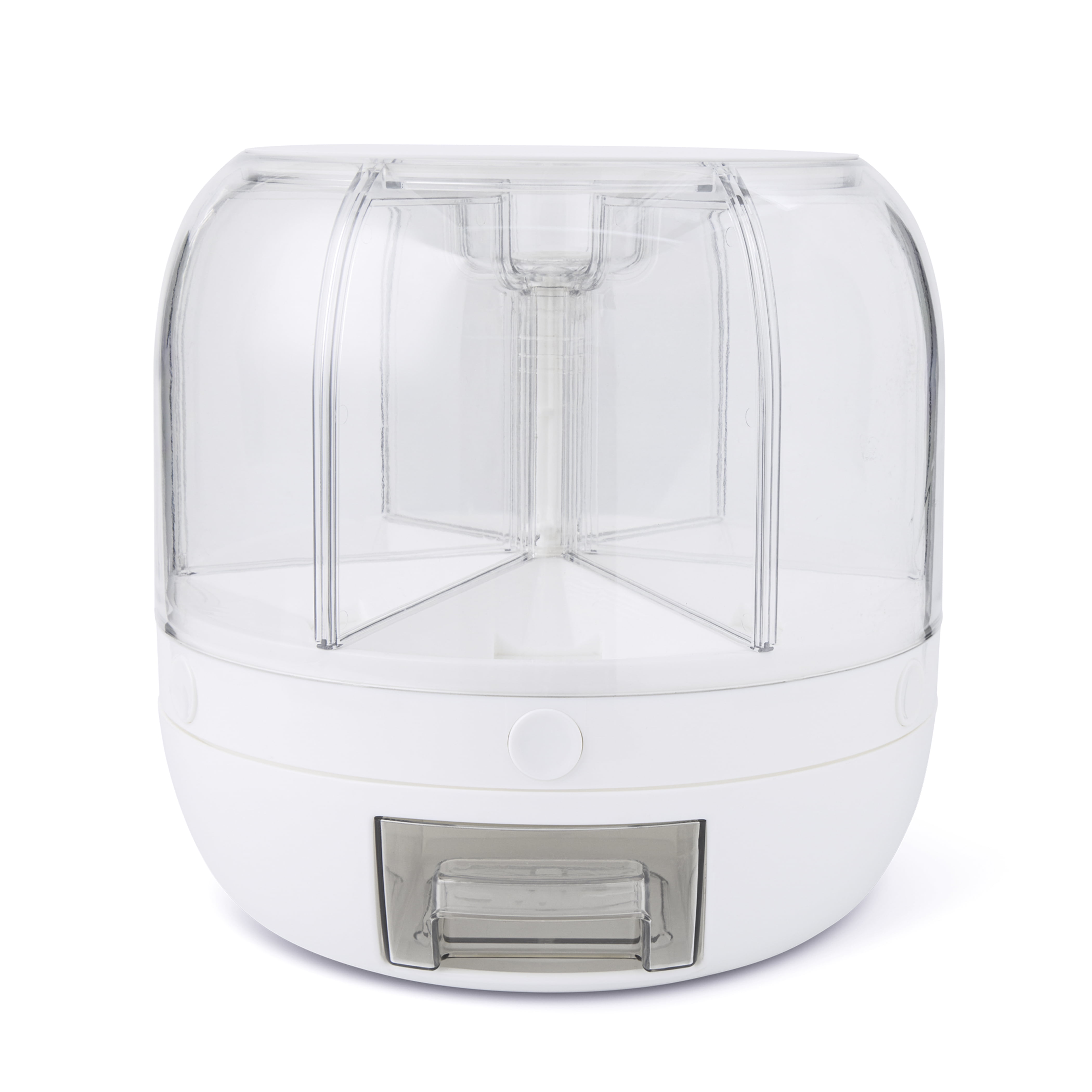 Thyme & Table 6 Section Rotating Food Storage Dispenser with Removable Drawer, Plastic, White