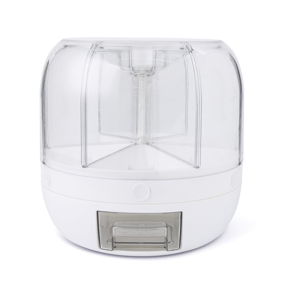 Thyme & Table 6 Section Rotating Food Storage Dispenser with Removable Drawer, White