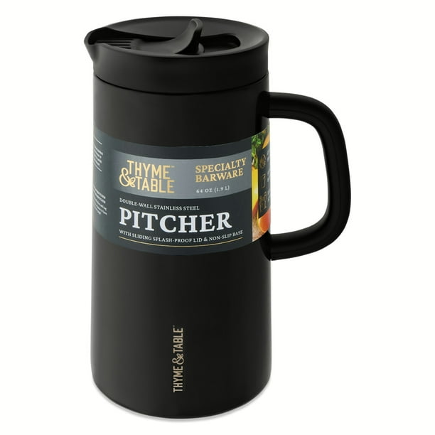 Thyme & Table 64oz Double Wall Stainless Steel Pitcher with Splash