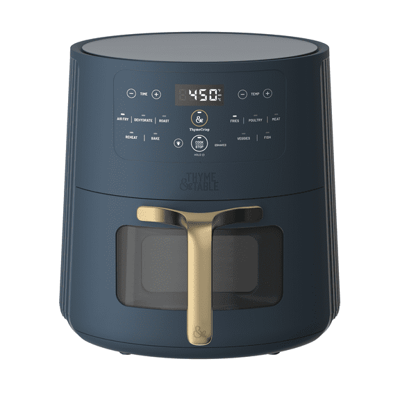Thyme & Table 6QT Air Fryer, with ThymeCrisp and Ceramic-Coated Nonstick Basket, Atlantic Blue