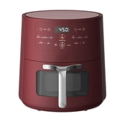 Thyme & Table 6 Quart Air Fryer with ThymeCrisp Technology and Red Ceramic Nonstick Basket