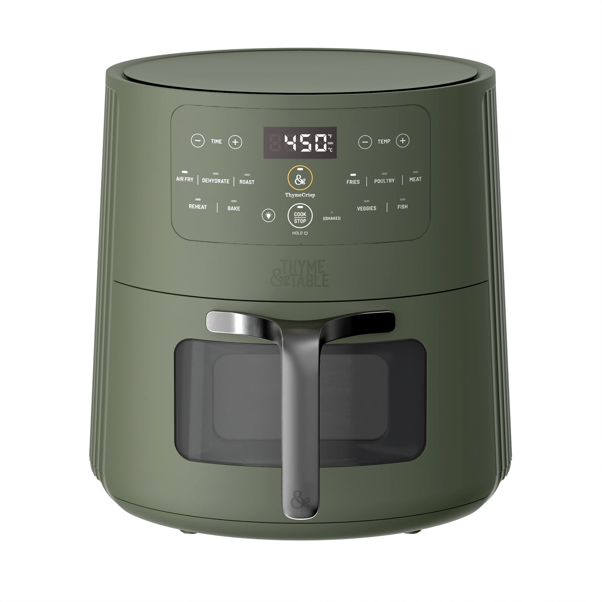 Thyme & Table 6QT Air Fryer, with ThymeCrisp™ and Ceramic-Coated Nonstick Basket, Dusty Moss - Walmart.com