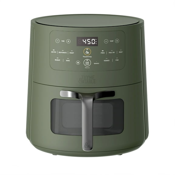 Thyme & Table 6QT Air Fryer, with ThymeCrisp™ and Ceramic-Coated Nonstick Basket, Dusty Moss