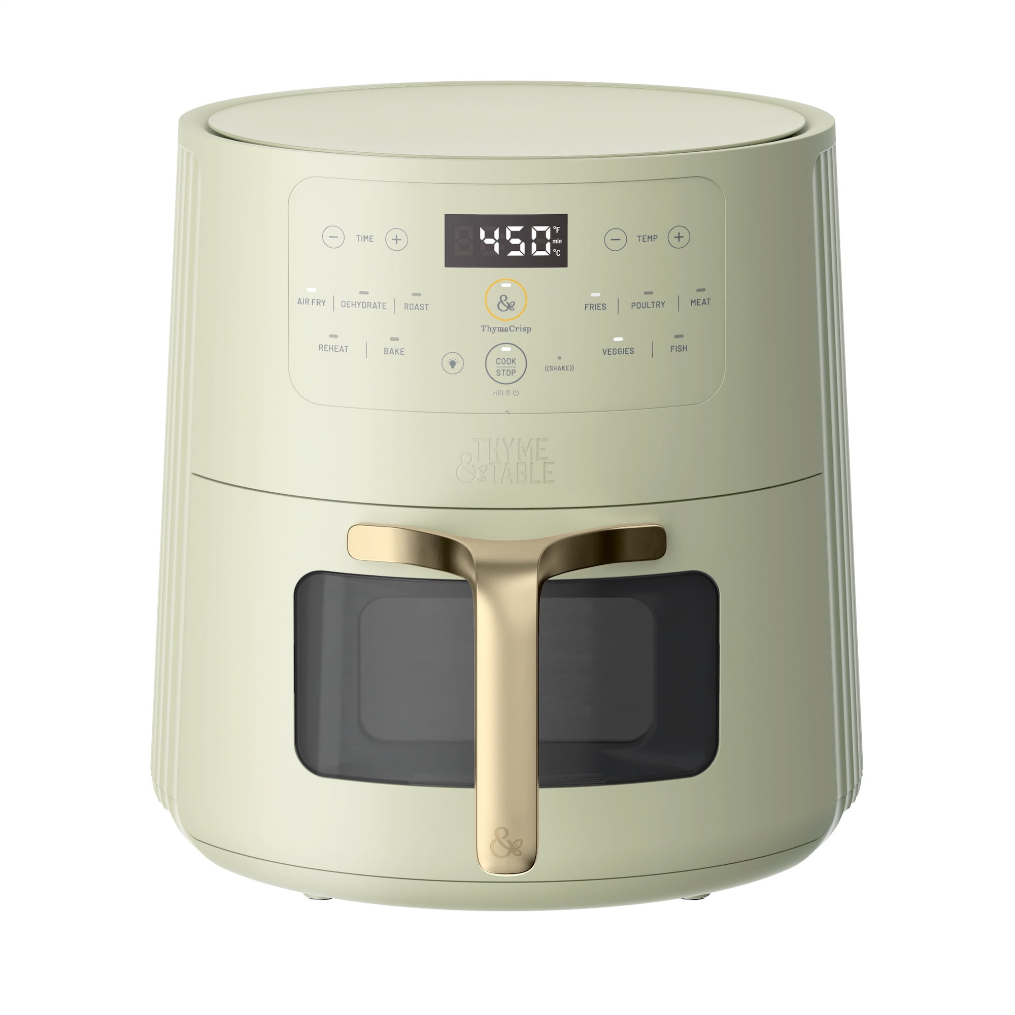 Thyme & Table 6QT Air Fryer, with ThymeCrisp™ and Ceramic-Coated Nonstick Basket, Ecualyptus Green