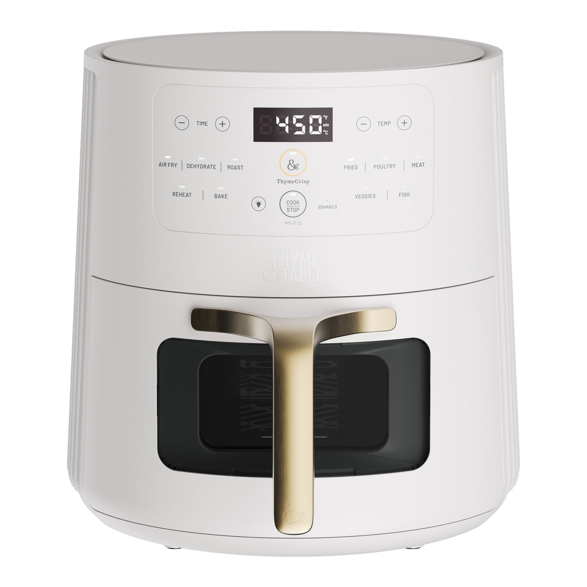 Thyme & Table 6QT Air Fryer, with ThymeCrisp™ and Ceramic-Coated Nonstick Basket, Sand White - Walmart.com