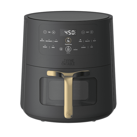 Thyme & Table 6QT Air Fryer, with ThymeCrispâ„¢ and Ceramic-Coated Nonstick Basket, Slate Grey